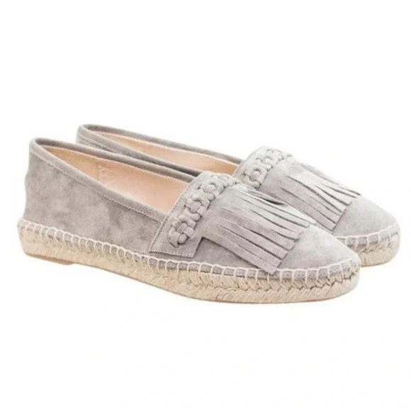 Diane Von Furstenberg Gray Cadah Fringe Espadrilles, size 39 - Picture 1 of 8